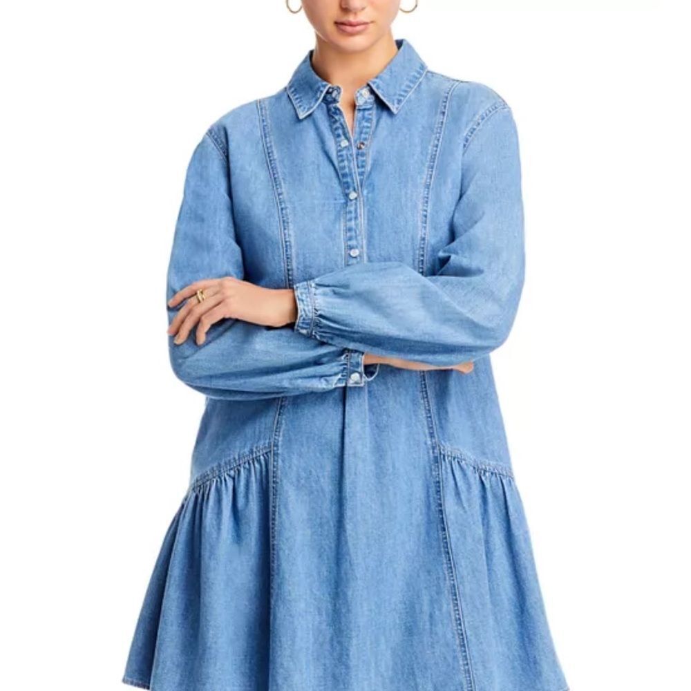 NEW Veronica Beard Chaia Denim Dress Iceberg Size 10 - Picture 3 of 13